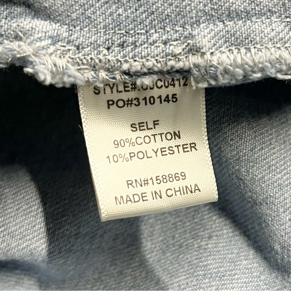 Promesa Days Go By Light Blue Washed Denim Over-Sized Button Front Vest - Picture 8 of 9